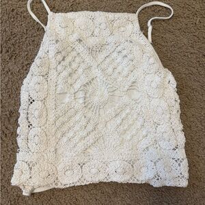 White Crochet Top